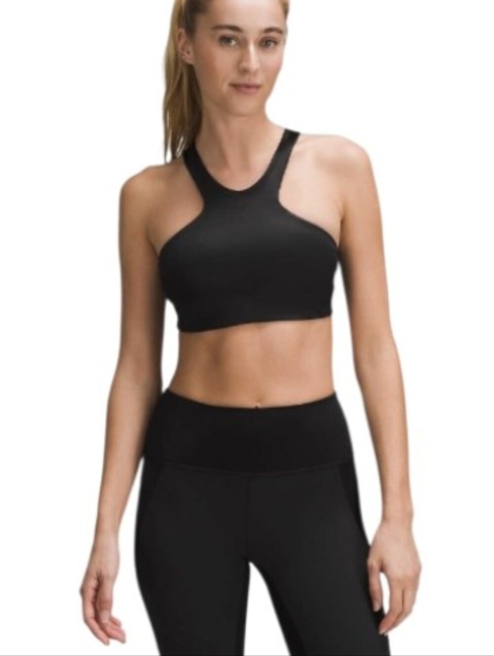 Lululemon Shine Racerback Bra Women’s Black Sports Bra Satin Finish